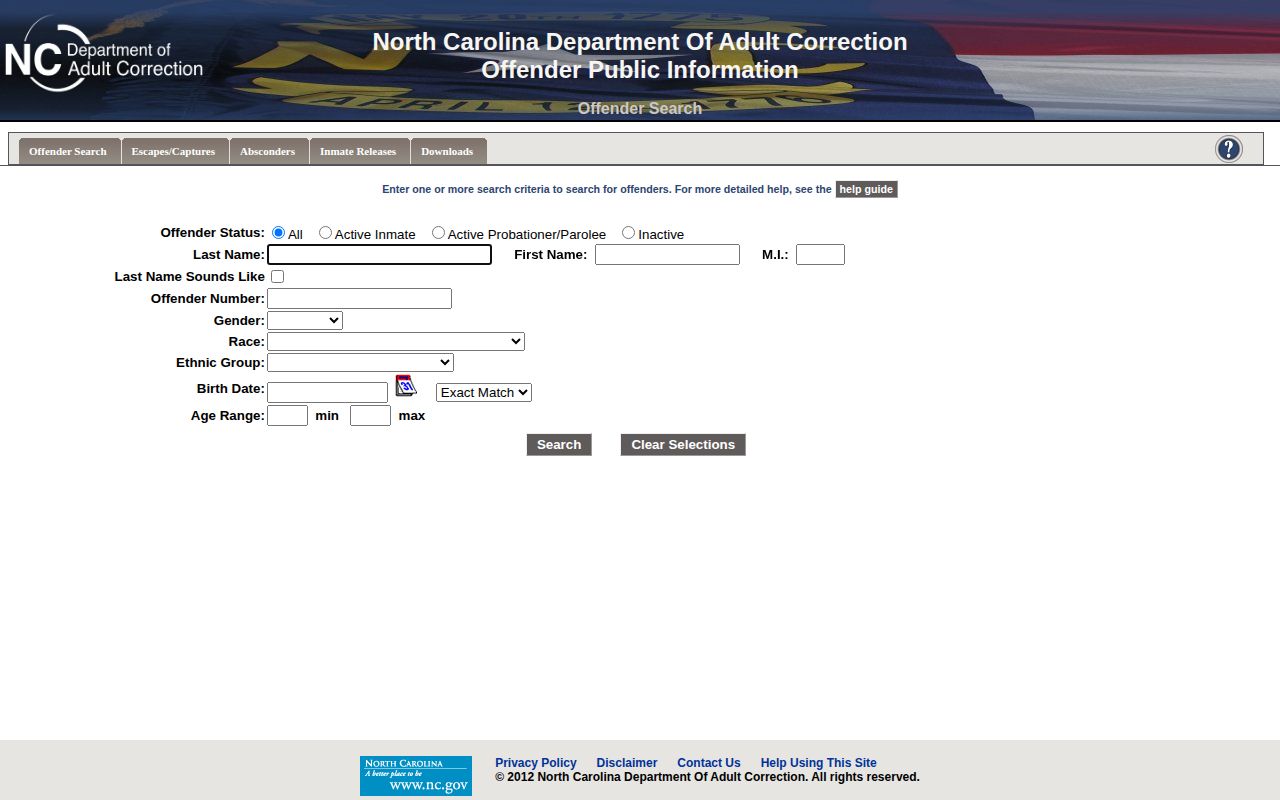 NCDAC offender search for Alexander County released inmates